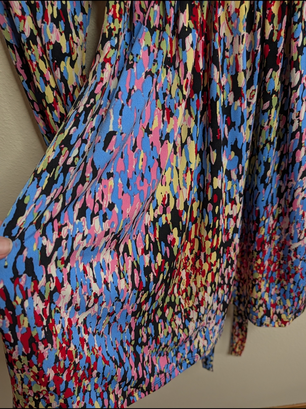 ECI New York Beaded Waist Mini Dress/Tunic Top XL Multicolor Abstract Print - Picture 5 of 7